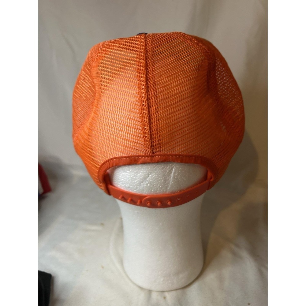 Vintage Dorsey Reaves Contruction Co Madison FL Florida Orange Blue Mesh Hat Cap - Picture 3 of 5